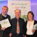 The editor of We’re Going on a Bear Hunt, David Lloyd, with its author Michael Rosen and illustrator Helen Oxenbury. © Justine Stoddart