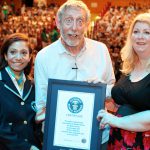 Fortuna, Michael Rosen and Nikki Gamble with the World Record certificate